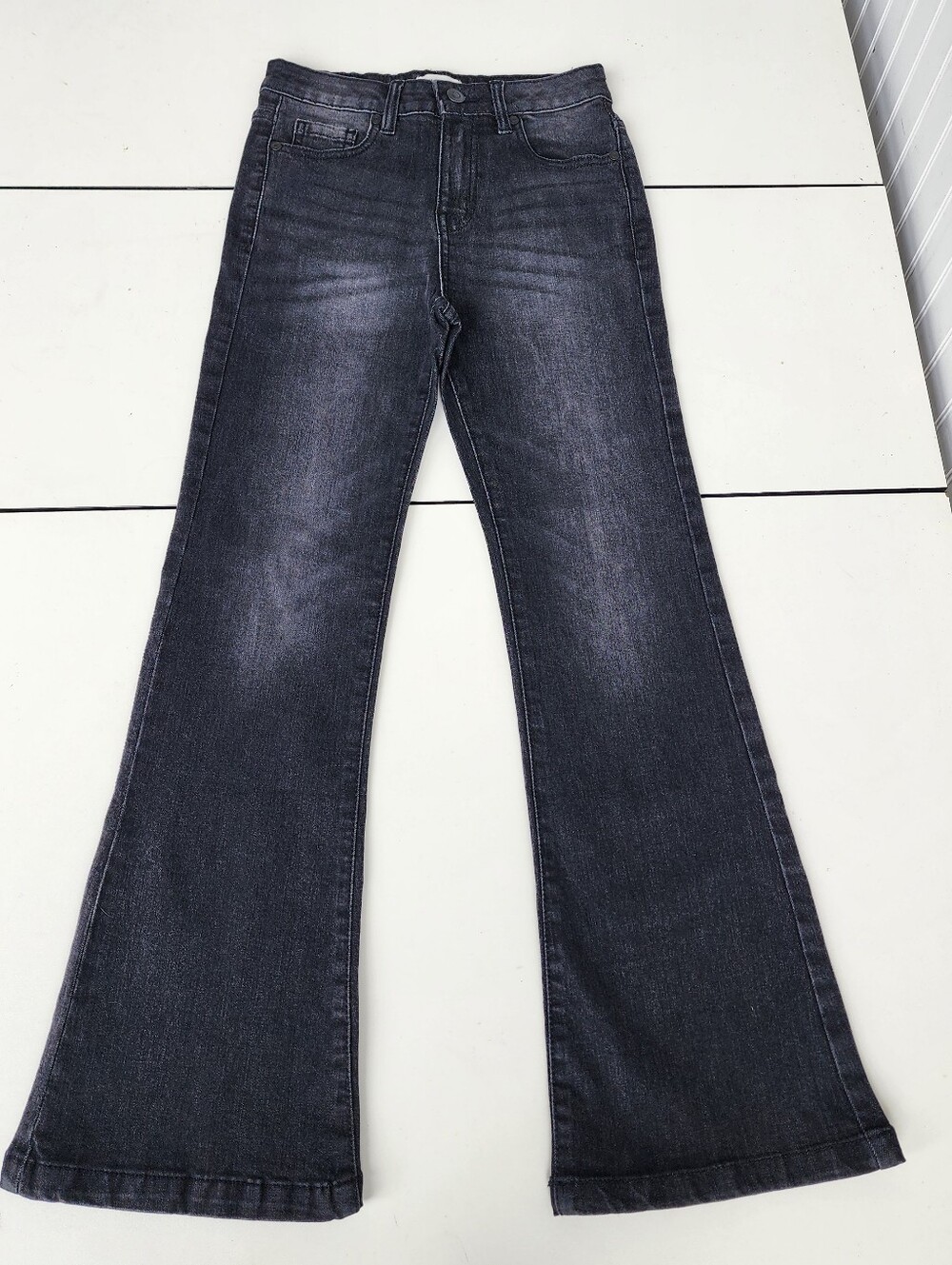Hello Franki Flare Leg Bootcut Jeans Girls Black Youth Sz 10